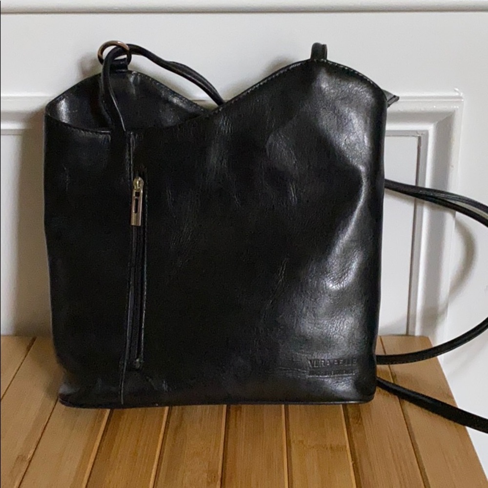 Vera Pelle Leather purse backpack - convertible